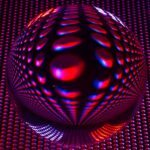 Glaskugel auf Lochblech