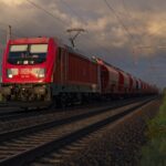 187 135 fährt in den Sonnenuntergang